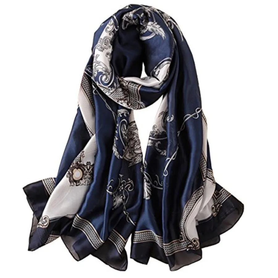 Silk Scarf Mulberry Silk Fashi - Shawl Wrap Winter 评论和价格