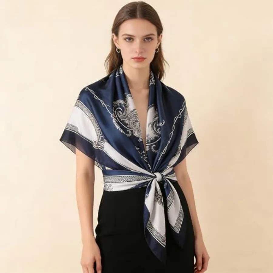 Silk Scarf Mulberry Silk Fashi - Shawl Wrap Winter 评论和价格