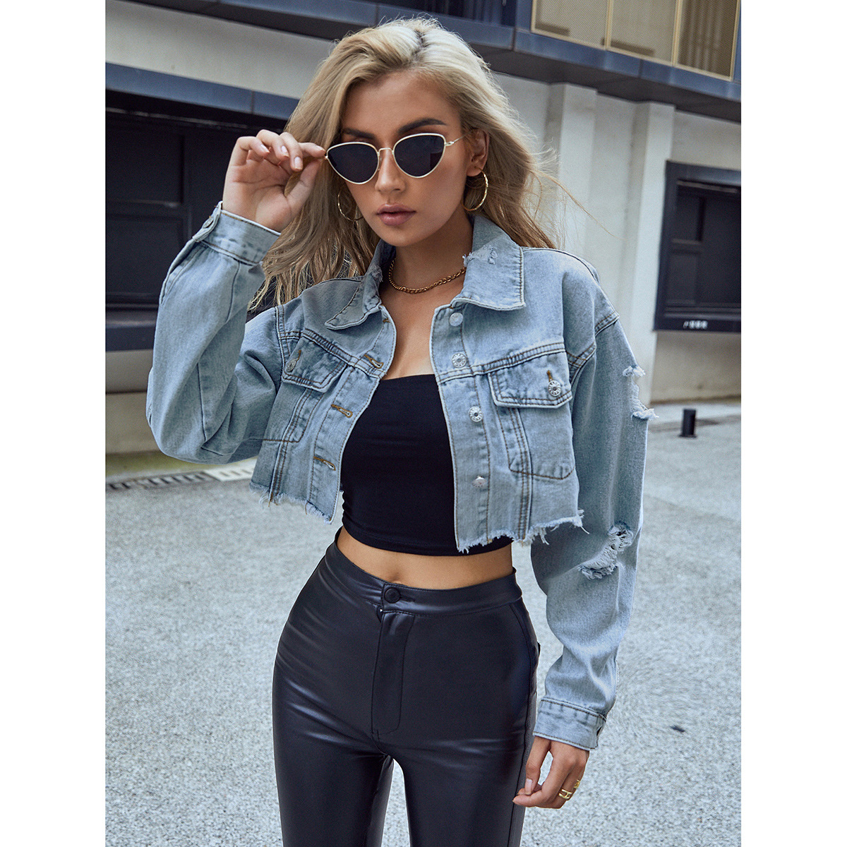 Women Denim Coats Solid Short  - Down Jacket Packable 评论和价格
