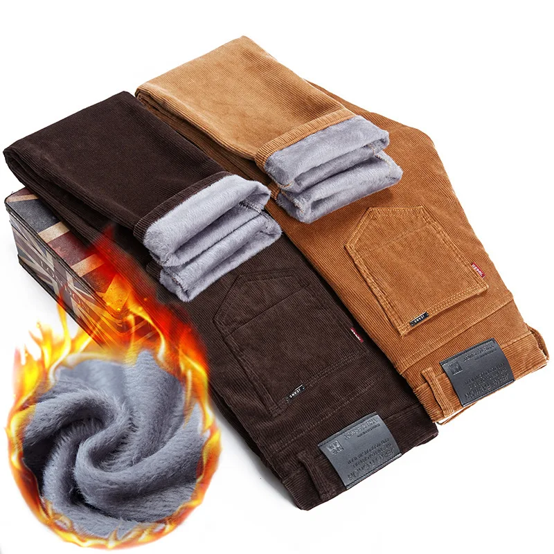 Thickened Fleece Lined Corduro - Corduroy Pant Warm 评论和价格