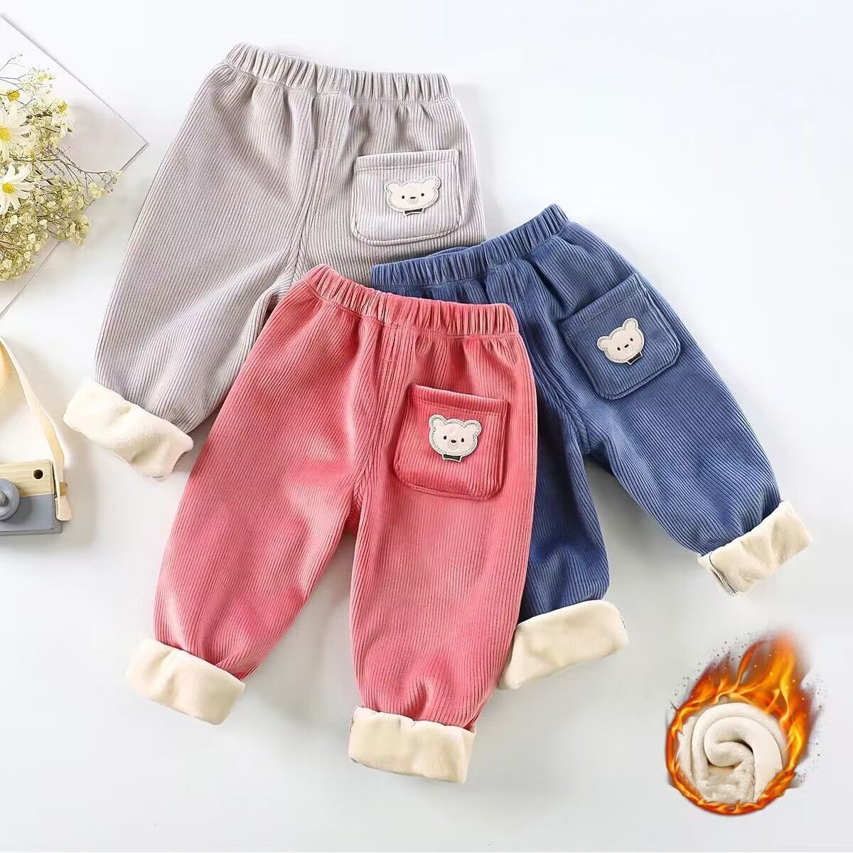 1pcs Boy Girl Winter Velvet Co - Corduroy Pant Warm 评论和价格