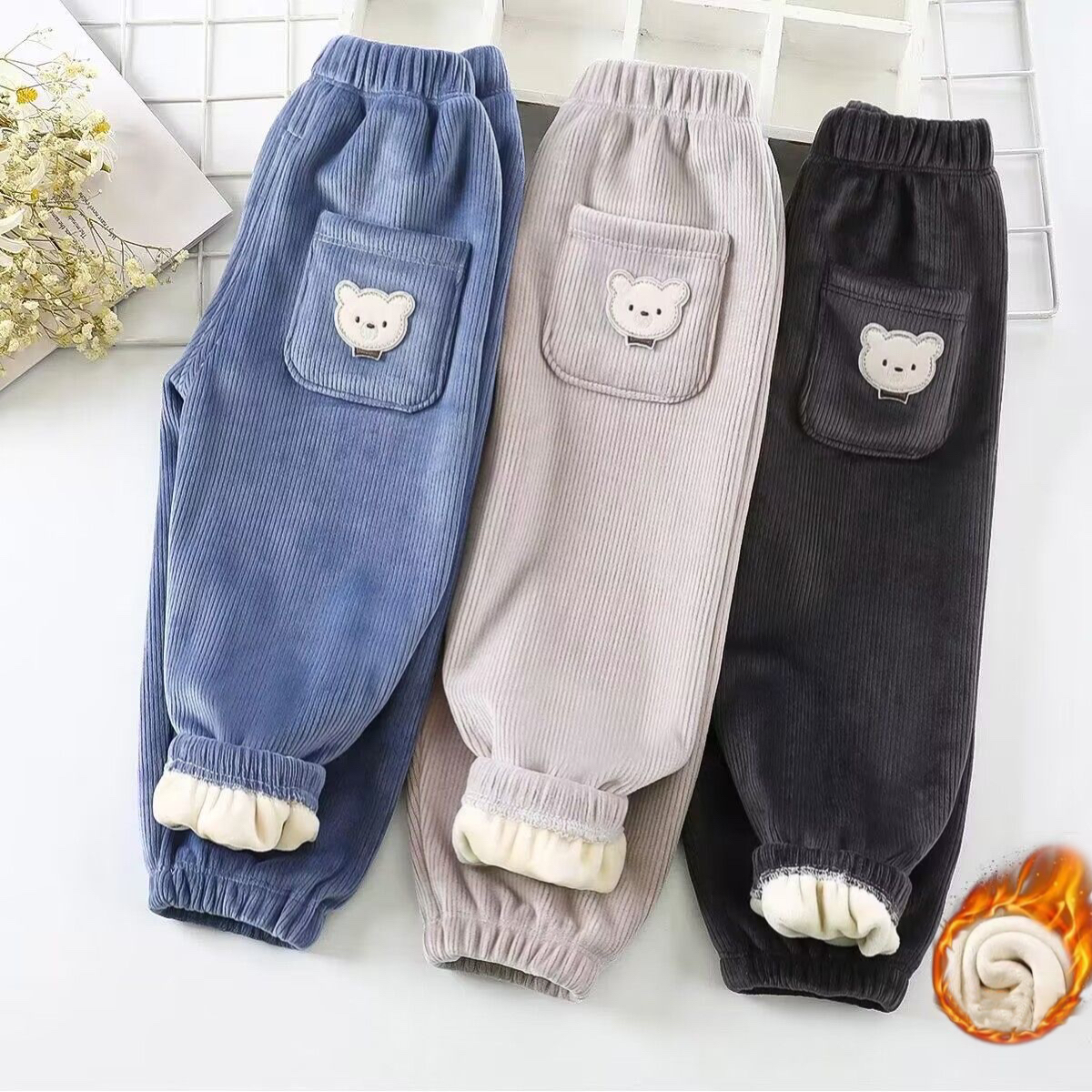 1pcs Boy Girl Winter Velvet Co - Corduroy Pant Warm 评论和价格
