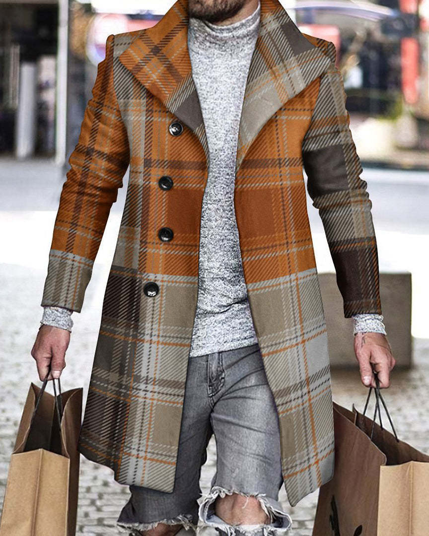 2025 Long Coat Men Mens Wool J - Wool Coat Peacoat 评论和价格