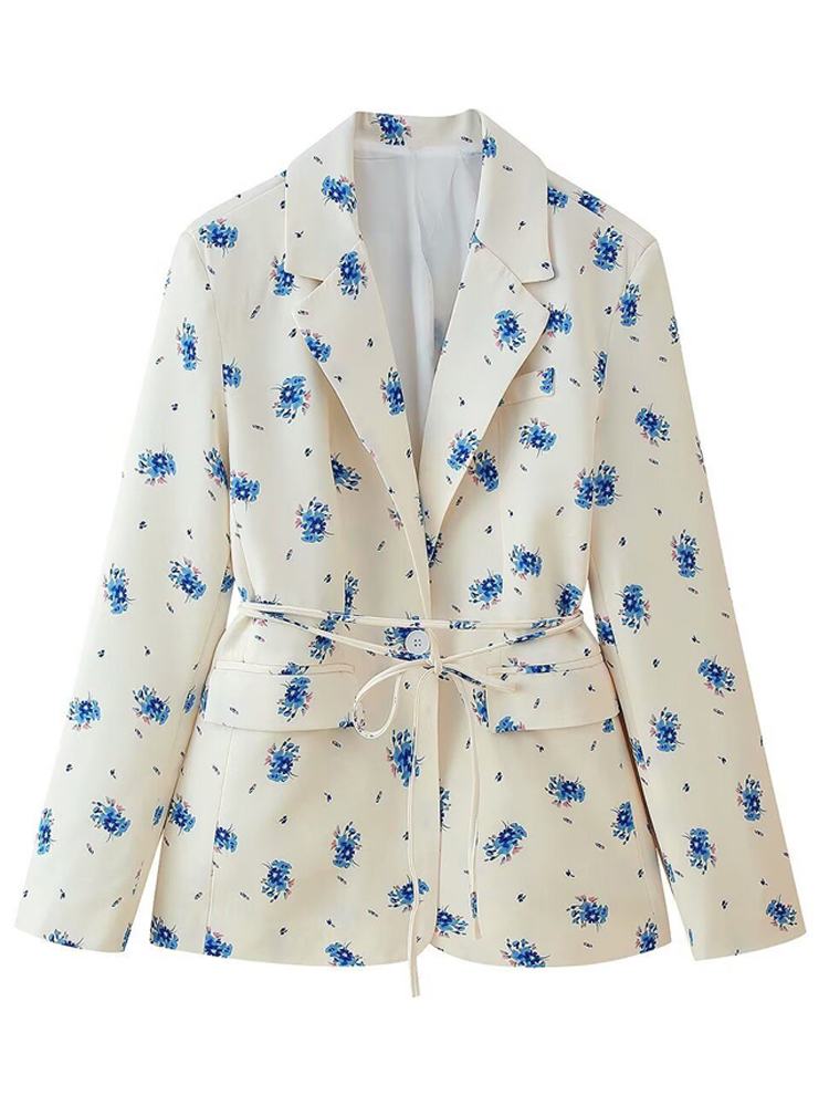 FSMG Elegant Flower Printed Lo - Down Jacket Packable 评论和价格