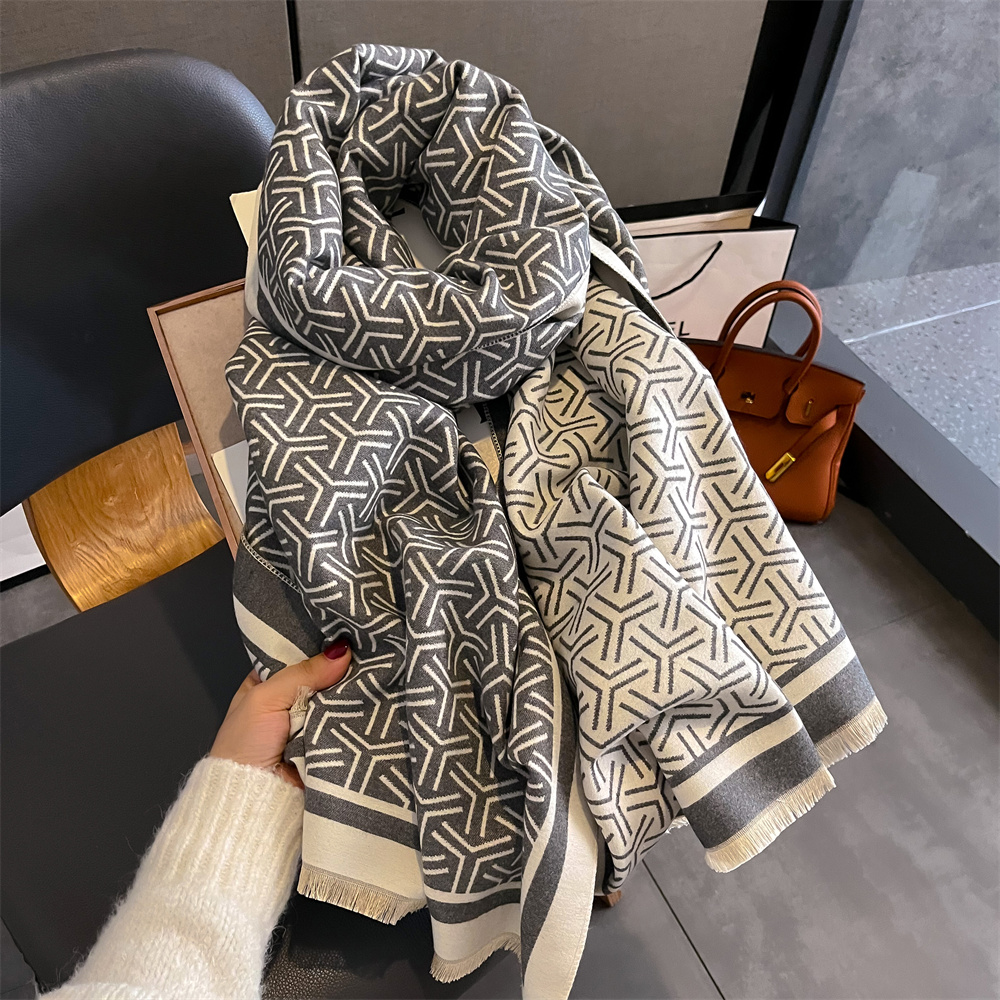 Luxury Cashmere Stripe Scarf W - Cashmere Pashmina Wrap 评论和价格