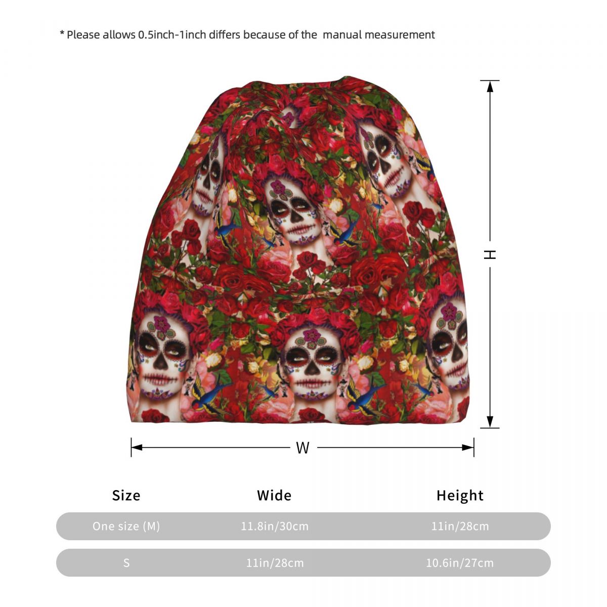 Mexican Catrina Girl Day Of Th - Knit Beanie Hat Warm 评论和价格