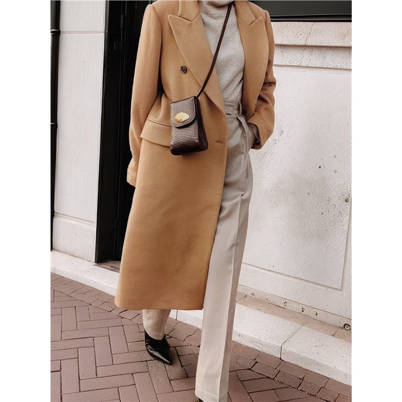 A24F-Womens Long Wool Coats Fa - Wool Coat Peacoat 评论和价格