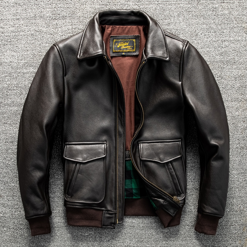 Dark Brown Winter Leather Jack - Down Jacket Packable 评论和价格