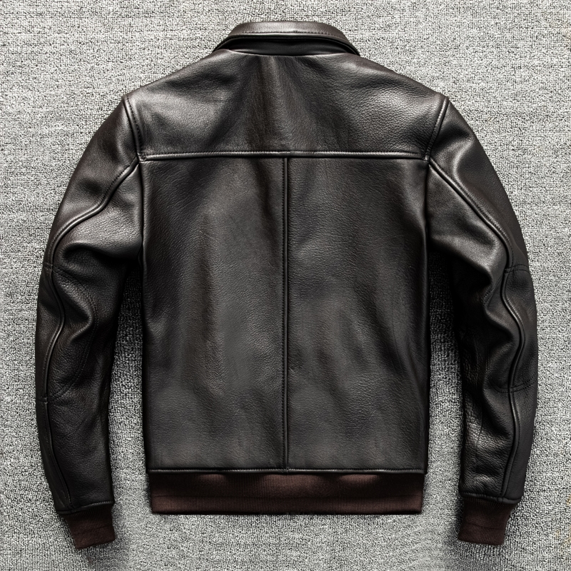 Dark Brown Winter Leather Jack - Down Jacket Packable 评论和价格