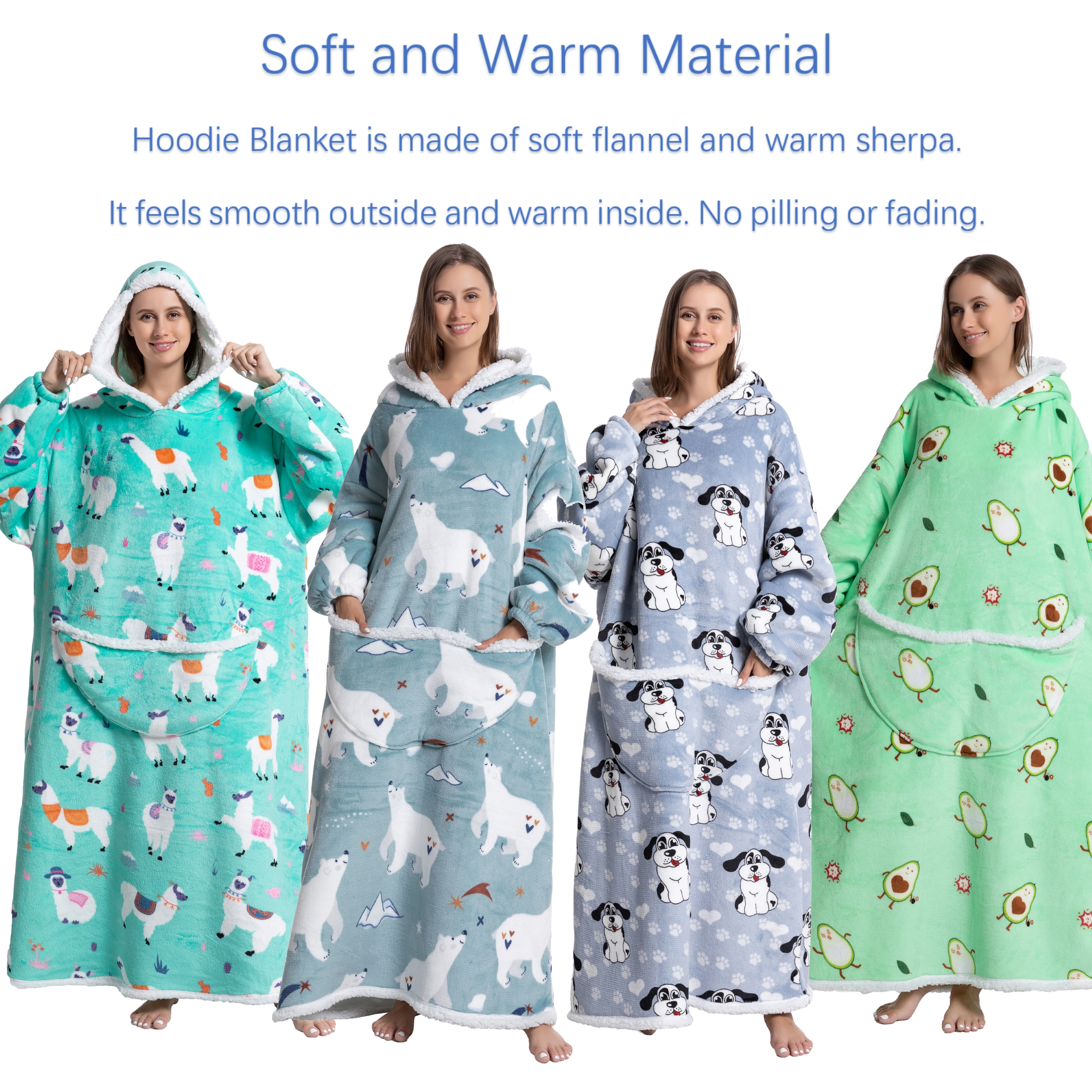 Oversized Wearable Blanket Coz - Sherpa Hoodie Fleece 评论和价格